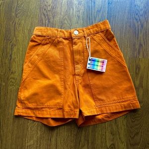 Big bud press classic work shorts orange size xs